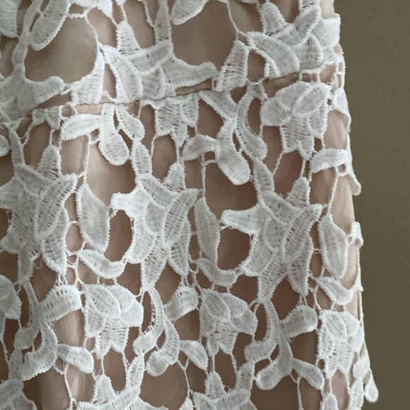 High low lace nude illusion dress with adjustable straps - Picture 3 of 3